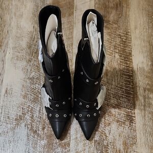 Black Leather Ankle Boots